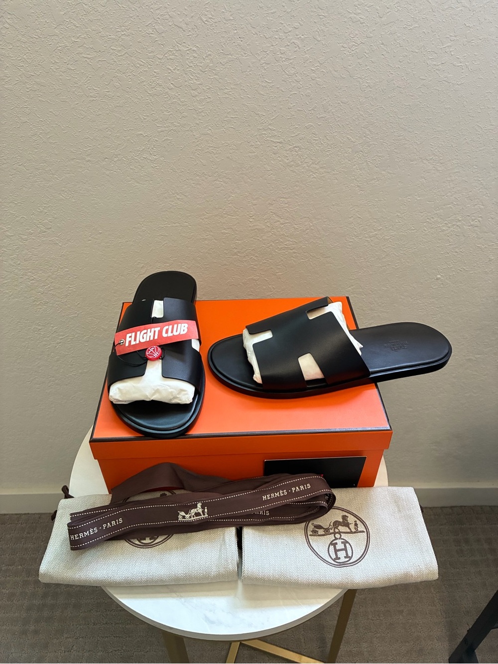 Hermes Men's 11.5/12 Black Izmir Sandals